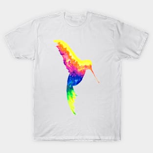 Rainbow Watercolor Hummingbird T-Shirt